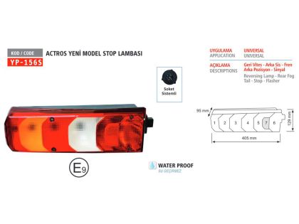 Izquerda Luz Luces Lampara Trasera Faro Piloto para Mercedes Actros MP4 Camion con Enchufe E9