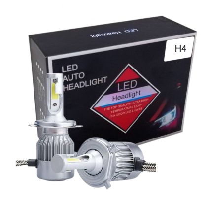 2 x COB LED H4 12V 7600LM 72W Feux Ampoules Lampe Feux de Camion Voiture Véhicule Phares Feux Route/Croisement 