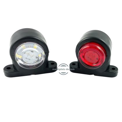 Universal LED Leuchte Schwarz Begrenzungsleuchte LED, Rot/weiß/orange, 12/24 V Pkw Anhänger Leuchten
