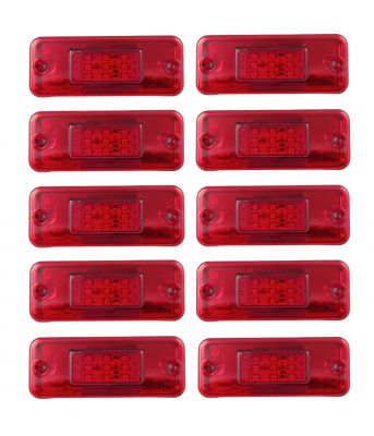 10 x 9 LED Light  Position Side Marker Clearance Truck,Trailer  SMD Red 12/24v