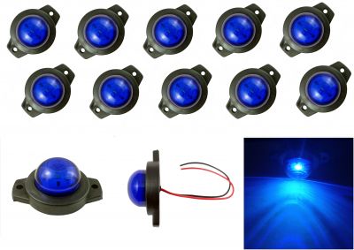 10 x LED Seitenmarkierungsleuchten Anhänger LWK Blinker Umrissleuchte Blau 12/24V 