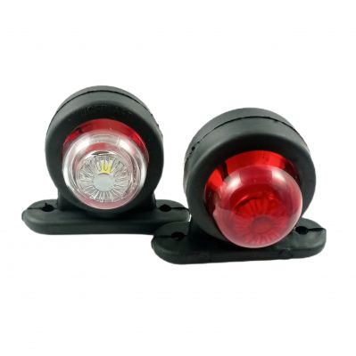 2 x LED 12 / 24v Side Truck Marker Lights Trailer Position Indicator Red / White