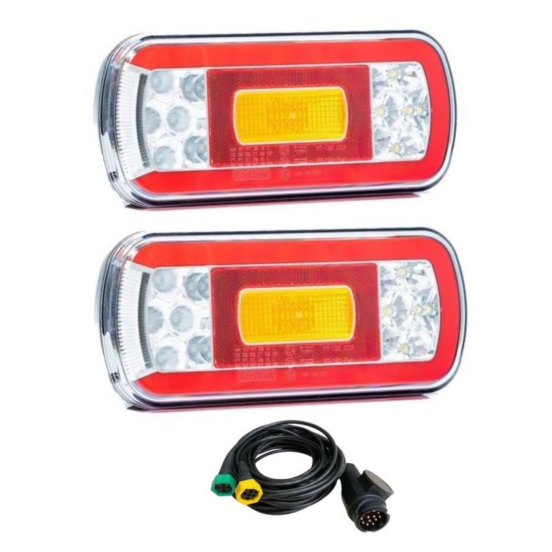 2 x LED Lampa Lumini Spate Pentru Camion Remorca Plus 5 metri de cabluri 12v 24v E9