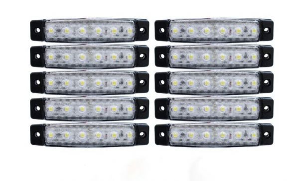 8 Stück x 6 LED 12V weiß Leuchte Lampe LKW Begrenzungsleuchte Umrißleuchte Seite 