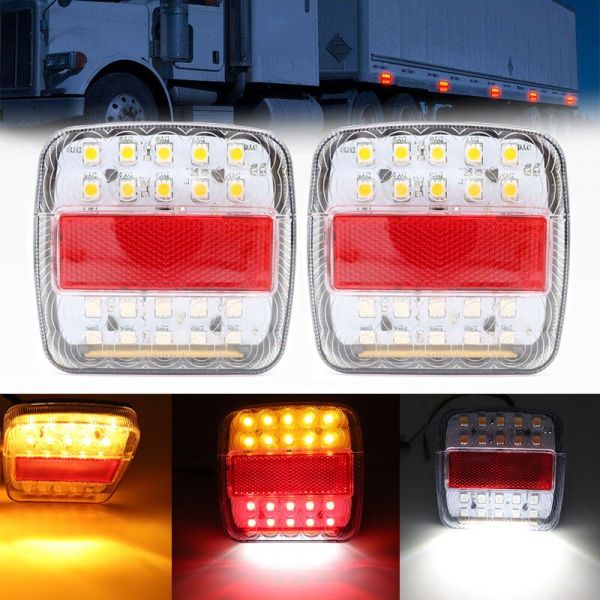 1 Pair Truck Trailer Stop Light Magnetic Brake Taillight Safety Indicator Lamp Turn Signal Light with Extra Strong Magnets for Trailers Caravans Horseboxes Farm Vehicles LED Truck Taillights 
