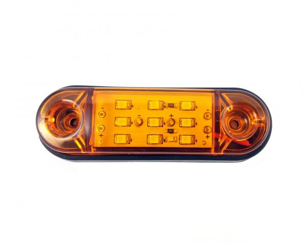 4 X  Orange  12V 9 LED Side Front Marker Indicators Lights Lamp Truck Trailer 