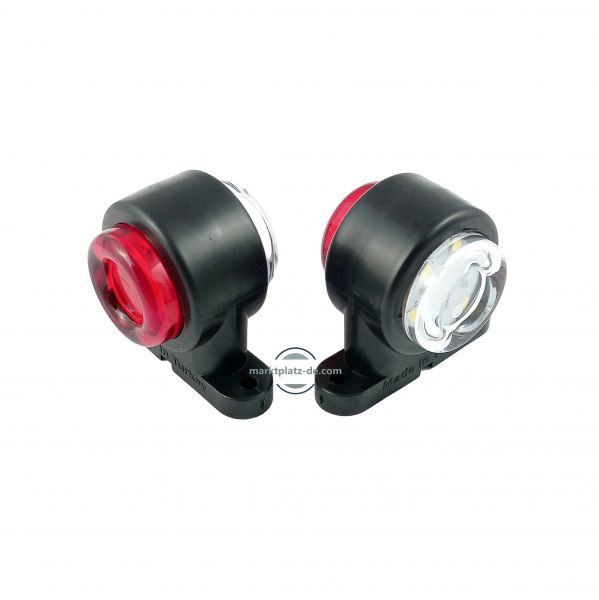 2x LED Gummi Begrenzungsleuchte Seitenleuchte 12V 24V Positionsleuchte Auto LKW PKW KFZ Lampe Leuchte Licht Weiß Rot 