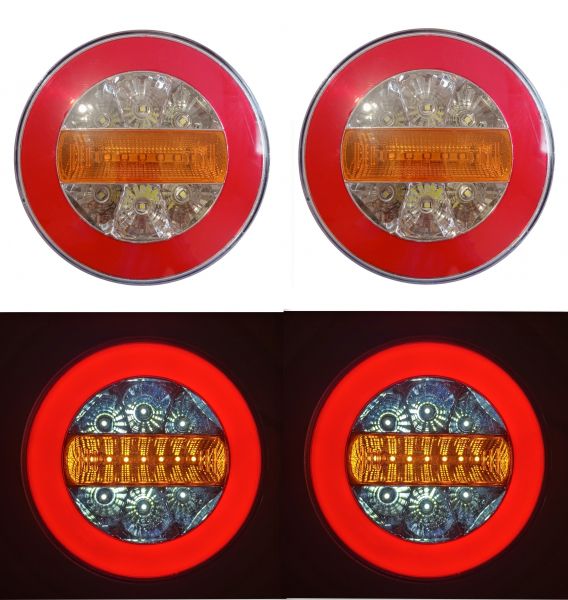 Set 2 Piece LED Rear Lights With Neon Taillight 12/24 Volt 