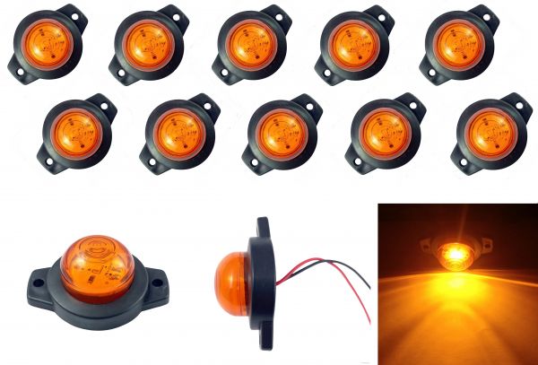 10x 12v LED Orange Feu de Position Côté Camion Remorque Camionnette Châssis 