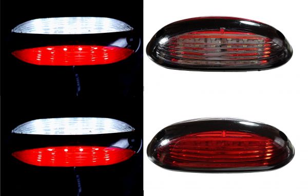 2 X LED Feu de Position Miroir Feux Chrome Rouge Blanc Camion Remorque DAF Man 