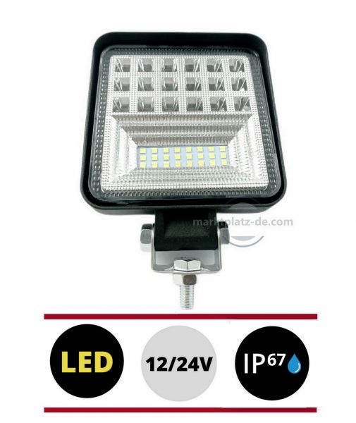 42 LED Work lights 12V 24V 126w 6000lm Lamp
