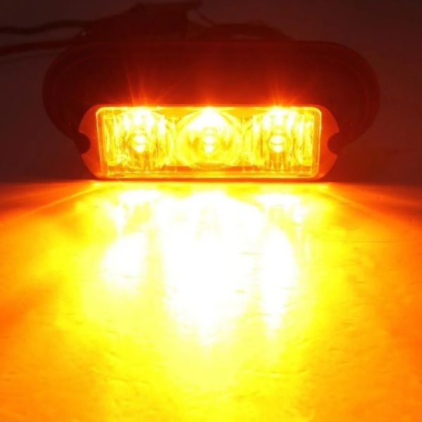 EYPINS 4X 6 LED Frontblitzer, 24W IP65 Blinklicht Warnlicht Warnleuchte  Notfall Warnung Achtung Blitzer Dash Strobe Licht 8 Blinkmodi für 12/24V LKW,  Truck, Traktor, Emergency, Gabelstapler