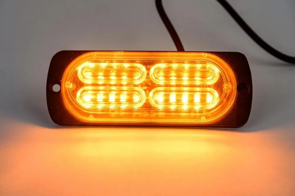 4 x 6 LED 12v Warnleuchten Notfall Frontblitzer Blitzlicht 20 Modi Orange  Lkw Pkw