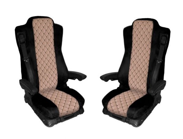 Mercedes Actros MP4 Truck Seat Covers ECO LEATHER Black 2 pieces 
