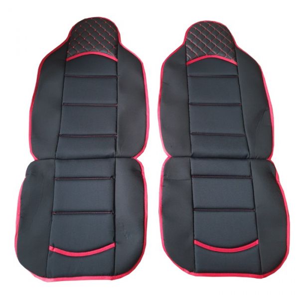 Schwarz Sitzbezüge rote Streifen PU-Leder Schonbezüge SPEED-Set