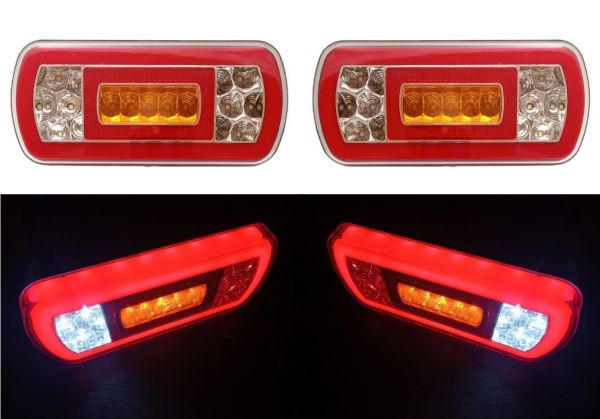 5 x 12V RED REAR SIDE MARKER 4 LEDs LIGHTS TRAILER CHASSIS LORRY TRUCK CARAVAN 