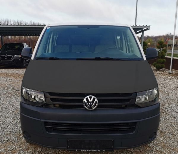 VW Transporter T5 (2010-2015) - Black Vinyl Bonnet Bra (Half)