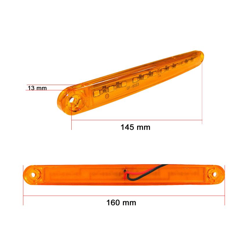 thumbnail image 2 of 2x Orange 12V/24V LED Side Marker Lights For Truck Lorry MAN DAF Scania Volvo - ES 2 of 5