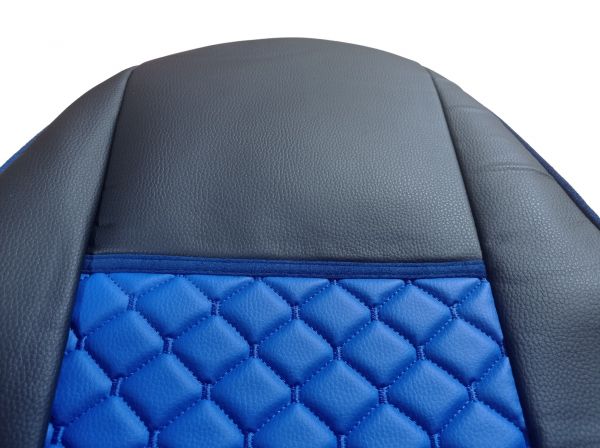 Schonbezüge Auto Sitzbezüge Kunstleder - Stoff für LKW Volvo FH4 ab 2012  Rot - Blau