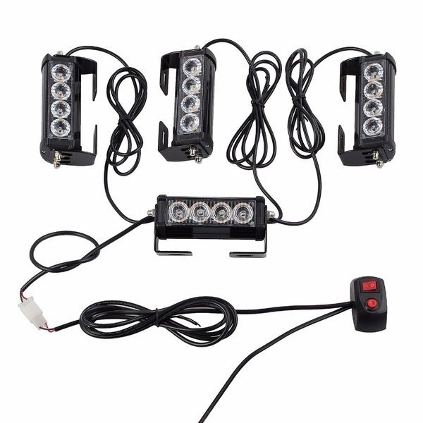 Kaufe Blitzsignal, kabellose Fernbedienung, 4-in-1, Auto-Kühlergrill-Blitzlicht,  blinkende Warnlampe, 12 V, 4 x 3 LEDs