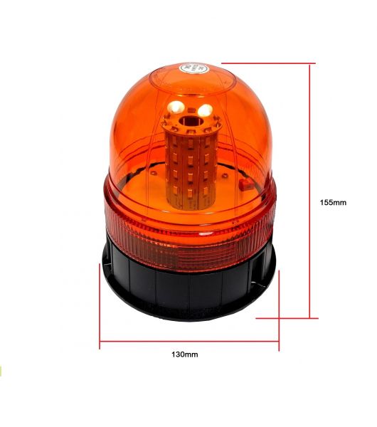 40 LED Warnleuchten Rundumlicht Orange Magnet Vakuum Lampe 130mm