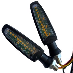LED Motorcycle Motorbike Dynamic Indicator Turn Signal DRL Lights 12v Orange 