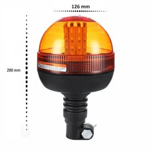 40 Led Warning Light Beacon Flashing Strobe Orange Diameter 126mm 40W 12V 24V E9