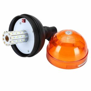 40 Led  Varningsljus Blixtljus Strobe Orange Diameter 126mm 40W 12V 24V E9