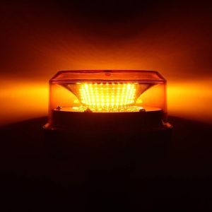 12 Led  Varningsljus Blixtljus Strobe Orange Diameter 110mm 12V 24V E9