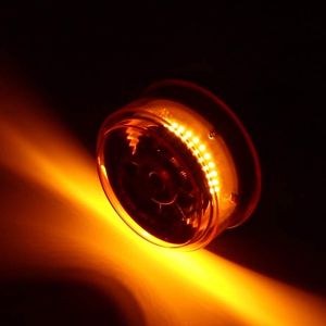 12 Led  Varningsljus Blixtljus Strobe Orange Diameter 110mm 12V 24V E9