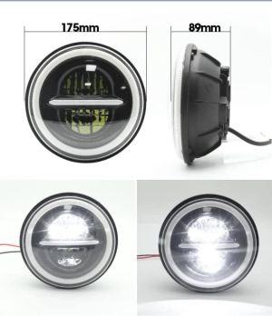 2 x LED Redondas Luces Faro Delantero 178mm/7inch 75W Hi/Low/DRL/Intermitente Halo Lampara 12V 24V