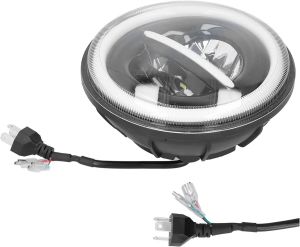 2 x LED Redondas Luces Faro Delantero 178mm/7inch 75W Hi/Low/DRL/Intermitente Halo Lampara 12V 24V