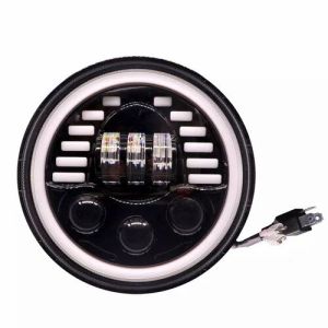 LED Rund Frontlys 178mm/7inch 75W Hi/Low/DRL/Blinklys Halo Moto 4x4 AWD 4WD 12V 24V