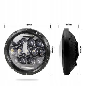 2 x LED Round Head Light 178mm/7inch 75W Hi/Low/DRL/Indicator Halo Lights Lamp Moto 4x4 AWD 4WD 12v 24v