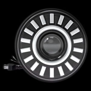 2 x LED Round Head Light 178mm/7inch 50W Hi/Low/DRL/Indicator Halo Lights Lamp Cars Moto 12v 24v