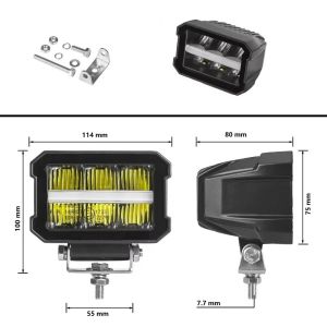 LED Arbetsbelysning 12V 24V 25W 2200lm för SUV 4x4 Traktor Bil Combo Spot/Flood Ljus Vit/Röd/Gul