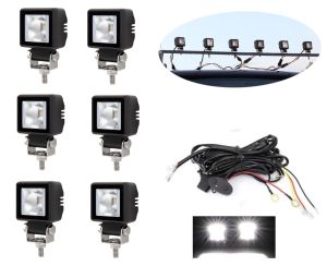 6 x LED Arbetsbelysning DRL Hallo Lampa 12V 24V för SUV 4x4 Traktor Bil Flood Beam Ljus Vit