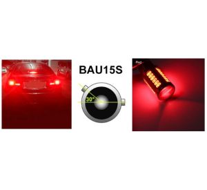 LED 33 SMD BAU15S PY21W 1156 Canbus Luces Bombillas Coche Luz Piloto Traseras Rojo 12V 24V con Lente