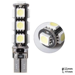 13 SMD LED 5050 T10 W5W 12V Canbus Error Free Blanco Rojo Verde Amarillo Azul Luces Bombillas Coche Luz Piloto Traseras 