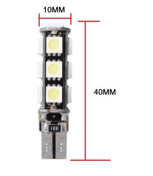 13 SMD LED 5050 T10 W5W 12V Canbus Error Free Blanco Rojo Verde Amarillo Azul Luces Bombillas Coche Luz Piloto Traseras 