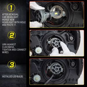 2 x LED H4 Headlights Bulbs Lamp Car Truck Lorry Lights Vehicle Hi/Low Beam 80W 12V 24V 6500K 12000LM