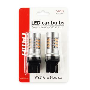 2 x LED Canbus Gelb Scheinwerfer T20 WY21W Canbus 3030 24SMD 12V/24V Lampe Autolichter Glühbirnen 