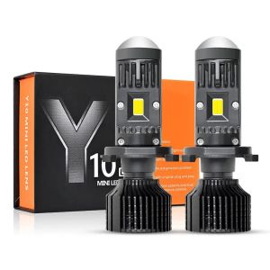 2 x LED Y10 H7 200% 50W 6400LM 6000K 360° Canbus cu Lentila Lumini Lampa Faruri Becuri Auto Camoin Moto Hi/Low Beam 12V 24V