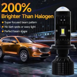 2 x LED Y10 H7 200% 50W 6400LM 6000K 360° Canbus cu Lentila Lumini Lampa Faruri Becuri Auto Camoin Moto Hi/Low Beam 12V 24V