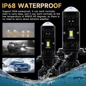 2 x LED Y10 H7 200% 50W 6400LM 6000K 360° Canbus cu Lentila Lumini Lampa Faruri Becuri Auto Camoin Moto Hi/Low Beam 12V 24V