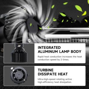 2 x LED Y10 H4 200% 50W 6400LM 6000K 360° Canbus cu Lentila Lumini Lampa Faruri Becuri Auto Camoin Moto Hi/Low Beam 12V 24V