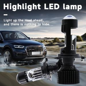 2 x LED Y10 H4 200% 50W 6400LM 6000K 360° Canbus cu Lentila Lumini Lampa Faruri Becuri Auto Camoin Moto Hi/Low Beam 12V 24V