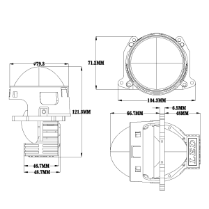 2x Bi-LED Projektor Frontlykter Linser 3inch 120W 8000lm 12V – Hvit – Universelle LED-lykter for Bil med Fjern- og Nærlys, +500 % Lysstyrke, Enkel Installasjon