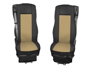 Setetrekk til DAF XF 106 2015-2021 Lastebil Svart Beige Lær Eco