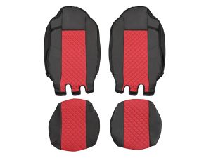 2x Setetrekk til IVECO S-WAY 2021+ Lastebil Svart Rod Lær